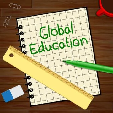 Global Education Represents World Learning 3d Illustration Stock Illustration