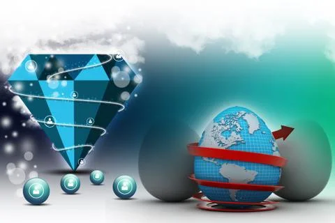 Global egg rounded with arrow Illustrazione stock