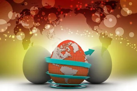 Global egg rounded with arrow Stock Illustration