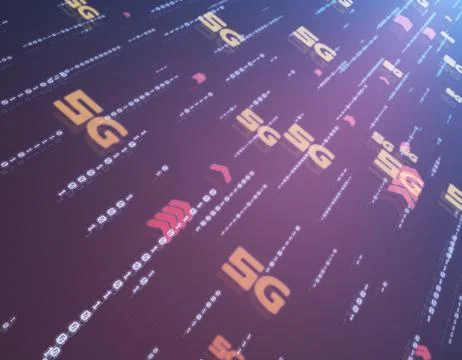 Global electronic technology 5G network, data transmission and storage Illustration