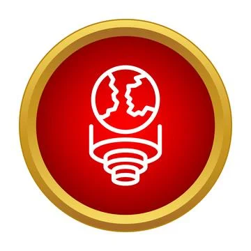 Global emergency button with planet earth icon Stock Illustration