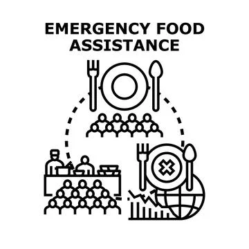 Global emergency food assistance program providing relief Stock Illustration