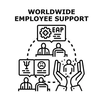 Global employee assistance program and workplace support Stock Illustration