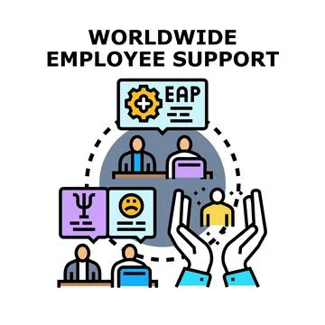 Global employee assistance program and workplace support Stock Illustration