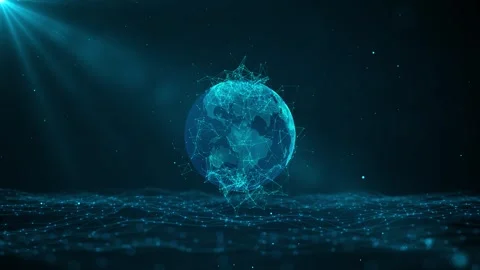 Global encrypted cybersecurity network data cyber security globe virtual planet Stock Footage 312025298