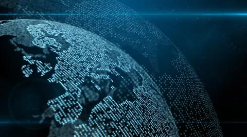 Global encrypted network data cyber security cloud computing IOT AI tech 스톡 일러스트