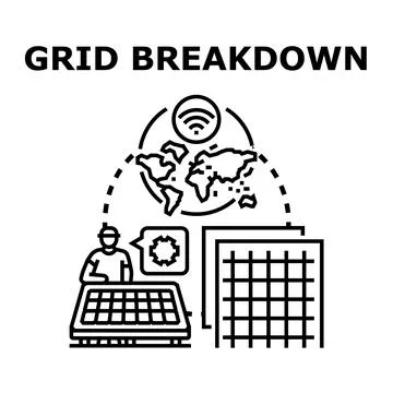 Global energy grid breakdown repair and maintenance concept Stock Illustration