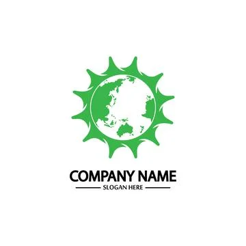 Global Engineer World Gear Logo Design Template Stock Illustration