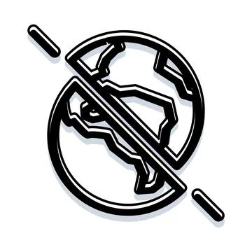 Global environment destruction crisis icon on white background Stock Illustration