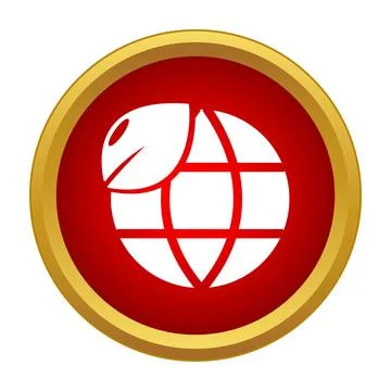 Global environment ecology leaf icon in red circle Stock Illustration