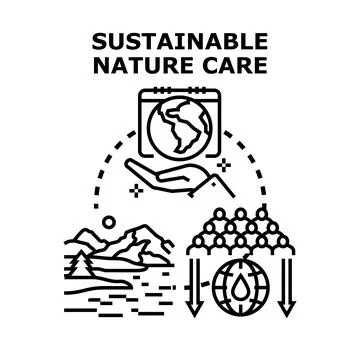 Global environmental conservation promoting responsible resource management Stock Illustration
