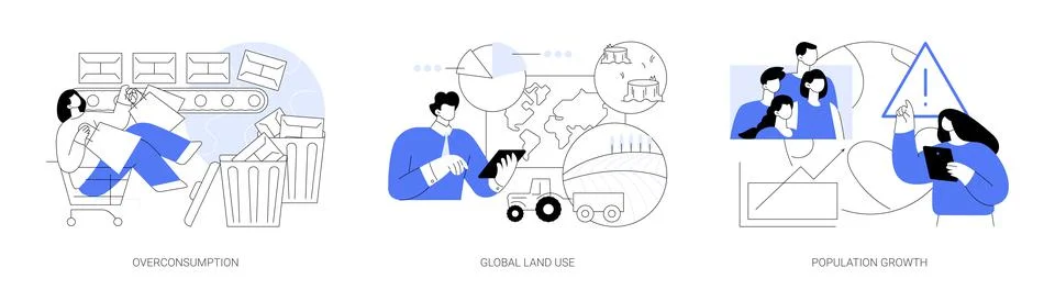 Global environmental data abstract concept vector illustrations. Stock Illustration