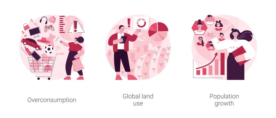Global environmental data abstract concept vector illustrations. Stock Illustration