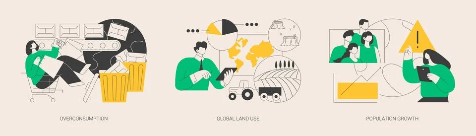 Global environmental data abstract concept vector illustrations. Stock Illustration
