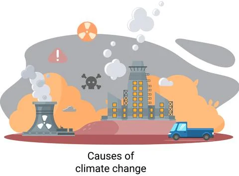 Global environmental problems. Land degradation. Soil erosion, desertification Stock Illustration