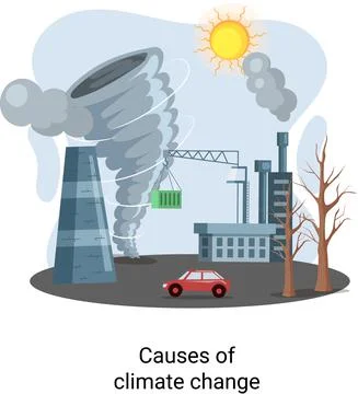 Global environmental problems. Land degradation. natural disasters Stock Illustration