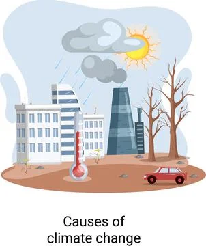 Global environmental problems. Land degradation. Soil erosion, desertification Stock Illustration