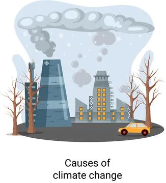 Global environmental problems. Land degradation. Soil erosion, desertification Stock Illustration