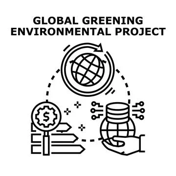 Global environmental project planning for greening future Illustrazione stock
