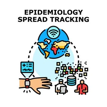 Global epidemiology spread tracking and data analysis Stock Illustration