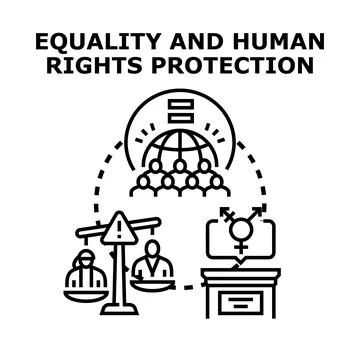 Global equality and human rights protection concept Stock Illustration