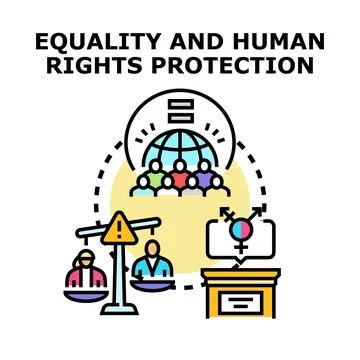 Global equality and human rights protection concept Stock Illustration