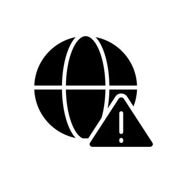 Global error black glyph icon Stockillustratie