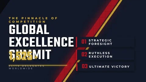 Global excellence summit conference presentation slide design background Stock Footage 337576726