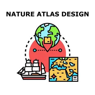 Global exploration logistics planning flat concept design Stock Illustration