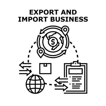 Global export and import business operations trading worldwide Stock Illustration