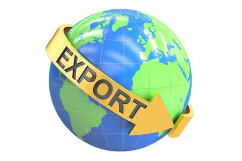 Global export concept, 3D rendering Illustrazione stock