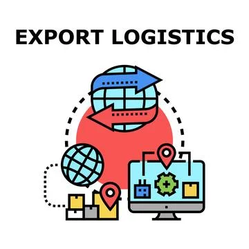 Global export logistics and international trade concept Stock Illustration