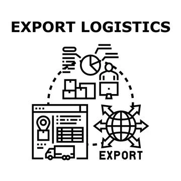 Global export logistics managing international supply chain operations 스톡 일러스트