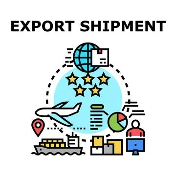 Global export shipment tracking and logistics management Stock Illustration