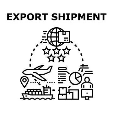 Global export shipment tracking and logistics management Stock Illustration