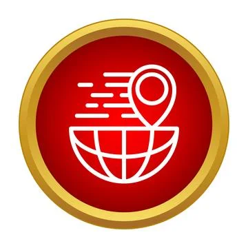 Global fast delivery service tracking location icon 스톡 일러스트