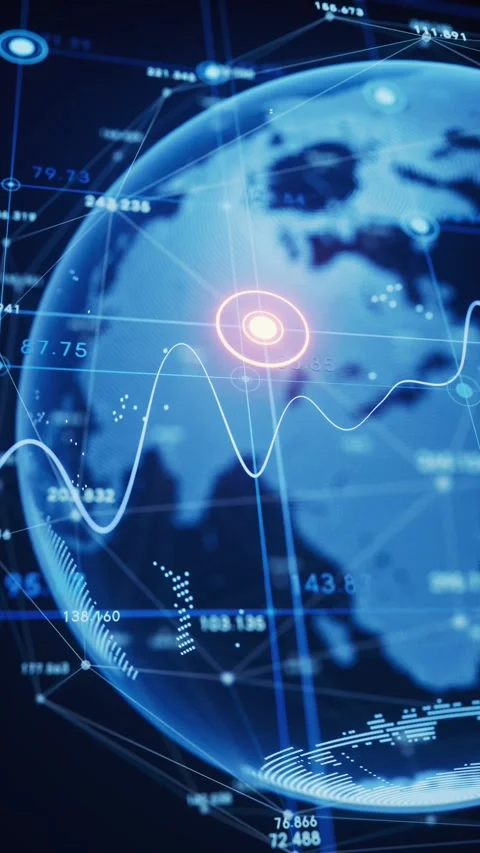 Global finance and technology data network growth analysis digital abstract.. Video stock 327109772