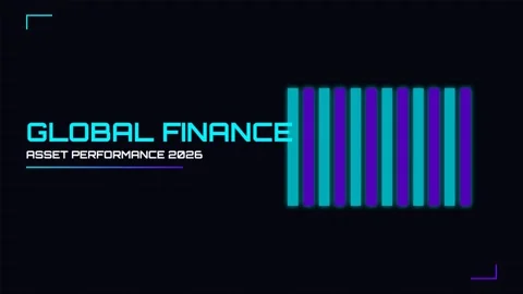 Global finance asset performance chart showing economic data visualization .. Stock Footage 337501379