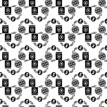 Global finance circle pattern seamless vector Illustrazione stock