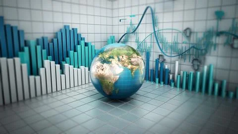 Global finance concept. Elements of this image furnished by NASA. Stock Illustration