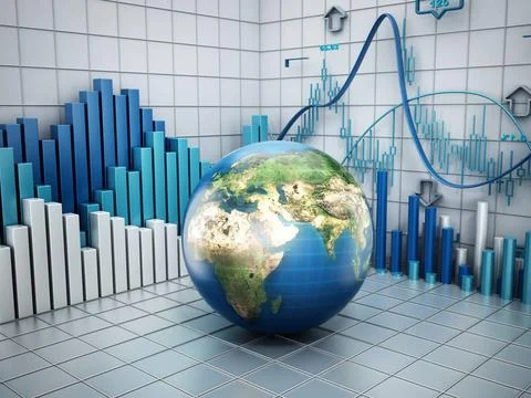 Global finance concept. Elements of this image furnished by NASA. Global f... Stock Photos