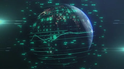 Global finance exchange of data information technology connectivity Stock Footage 170468172