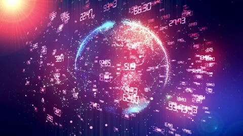 Global Financial Data Network with Digital Earth 库存影片 314932364