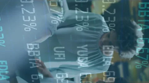 Global financial data processing can be a complex and time-consuming task Stock Footage 312525157