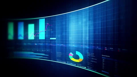 Global financial data visualization, stock market analytics Stock Footage 337695847