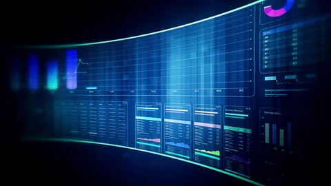 Global financial data visualization, stock market analytics Stock Footage 337696498