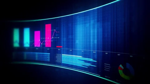 Global financial data visualization, stock market analytics Stock Footage 337696737
