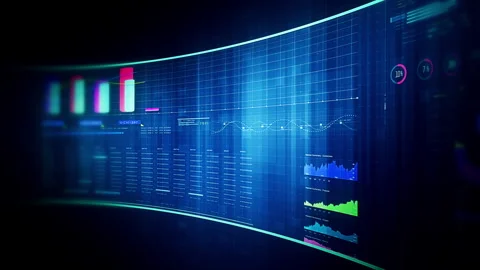 Global financial data visualization, stock market analytics Stock Footage 338167299