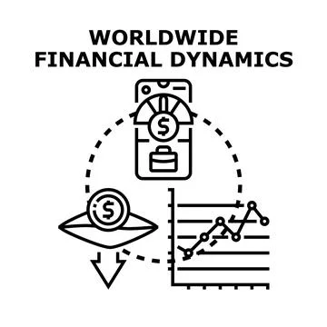 Global financial dynamics analyzing business data illustration Stock Illustration