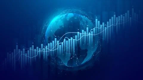 Global financial growth graph Stock Illustration
